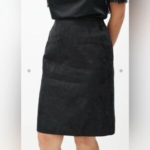Club Monaco Black Floral Jacquard Midi Skirt Size 2